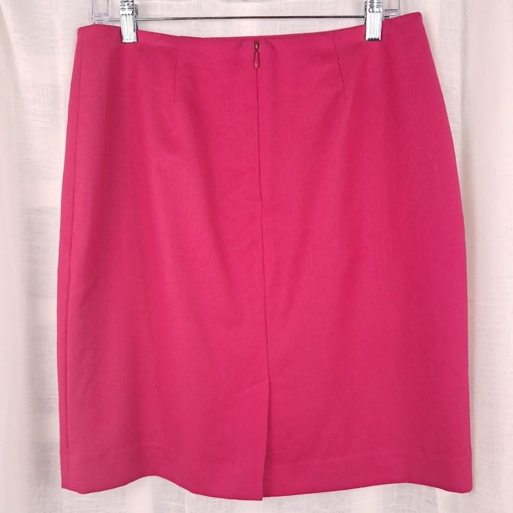 Talbots 6 Fuchsia Pink Wool Blend Pencil Skirt Short Classic - Picture 3 of 6